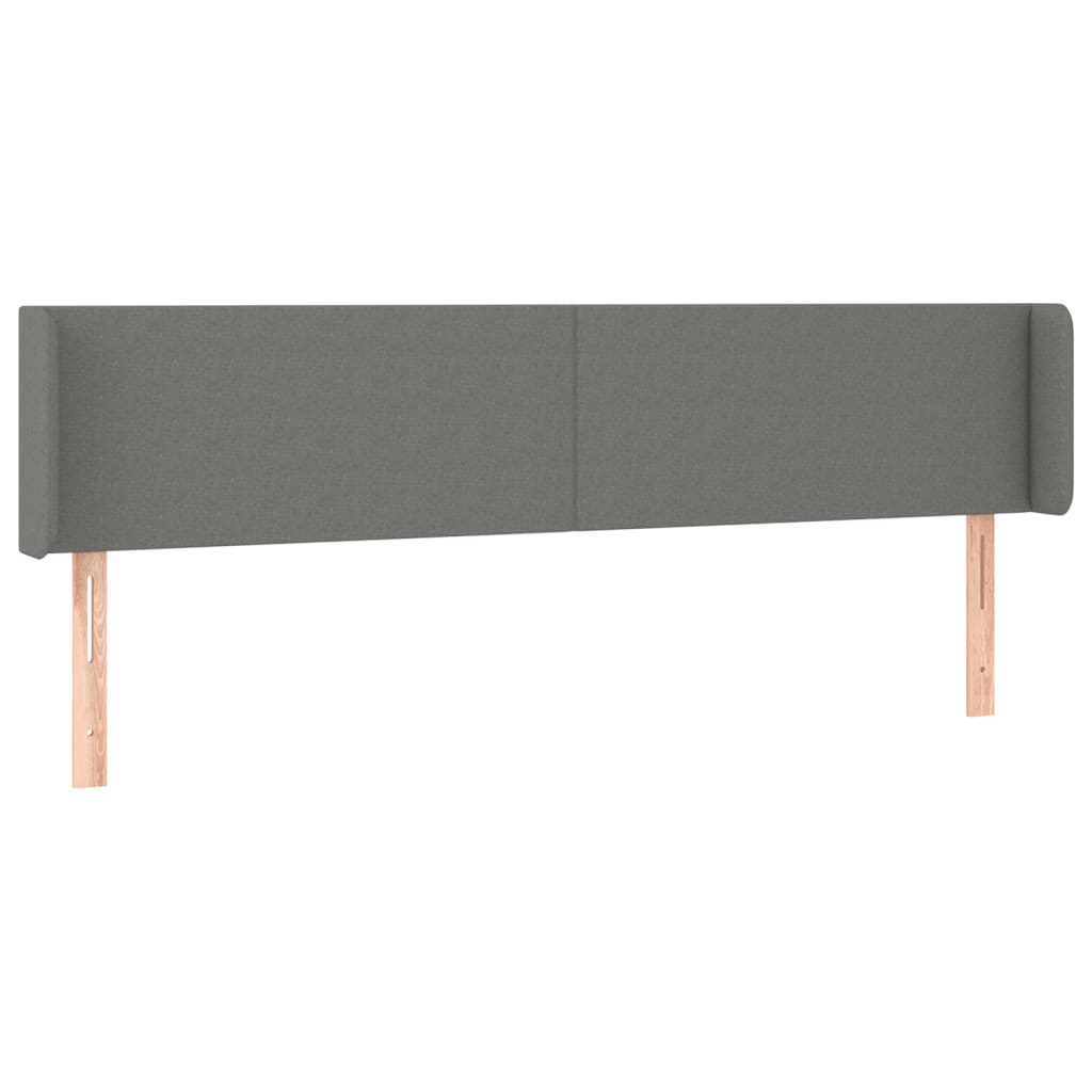 Uzglavlje s ušima tamnosivo 203x16x78/88 cm od tkanine