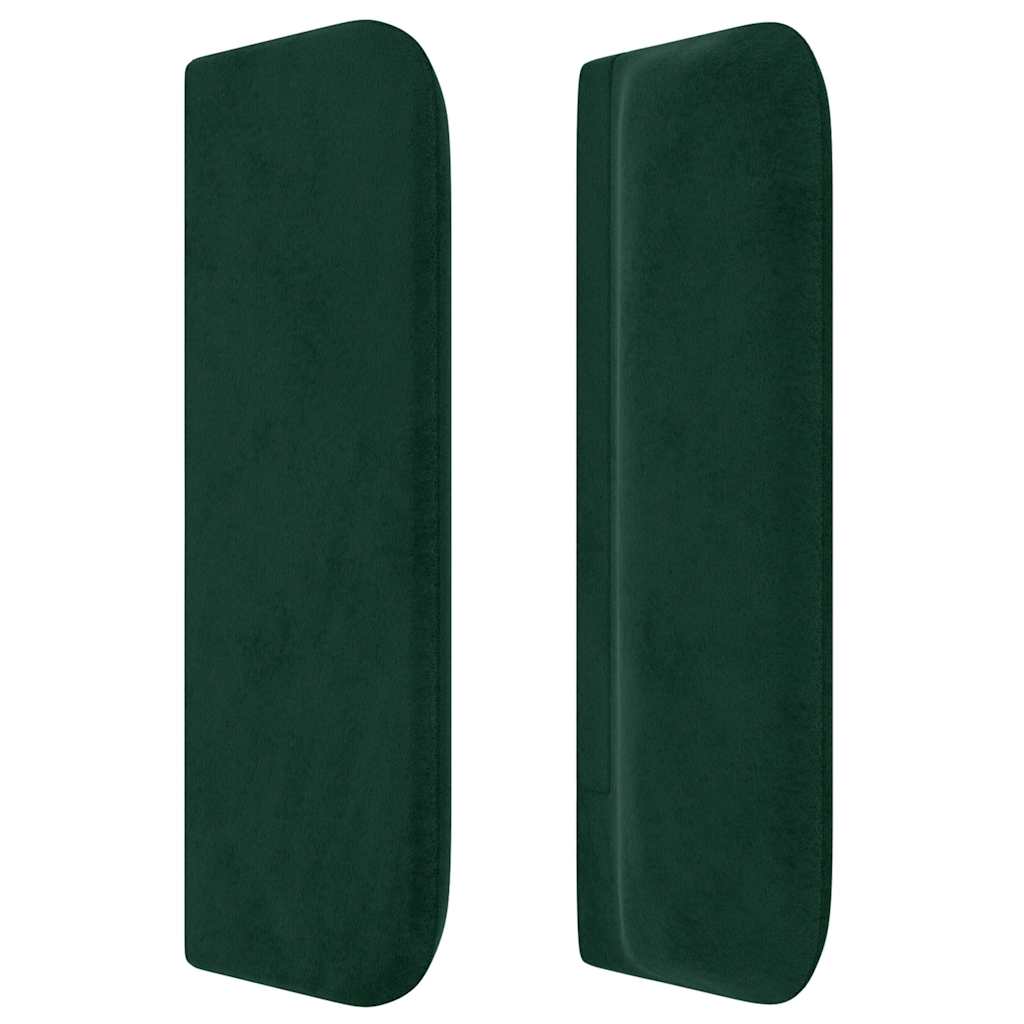 Uzglavlje s ušima tamnozeleno 83x16x78/88 cm baršunasto