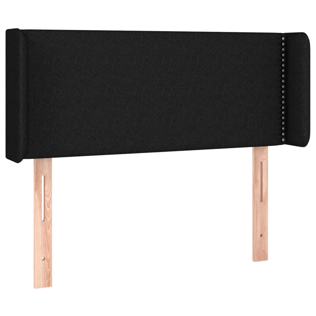 Uzglavlje s ušima crno 103x16x78/88 cm od tkanine
