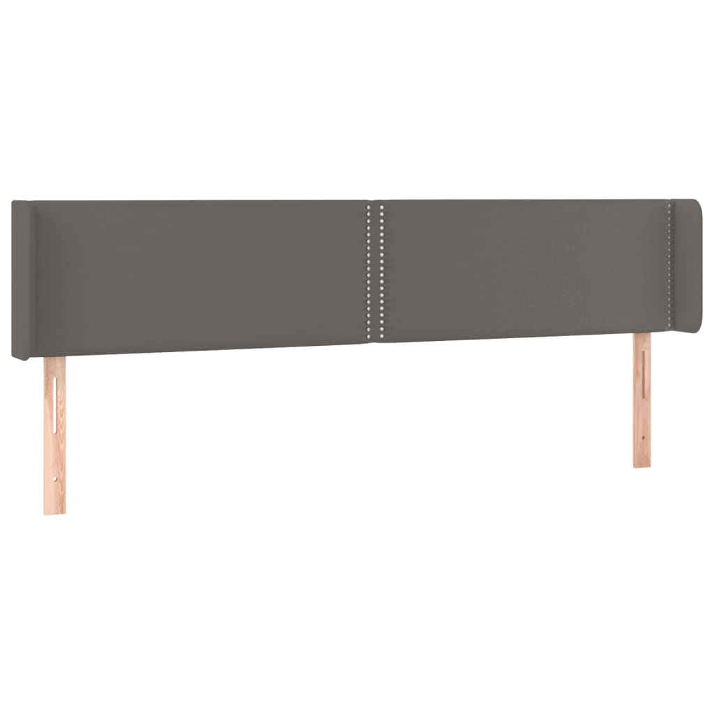 Uzglavlje s ušima sivo 203x16x78/88 cm od umjetne kože
