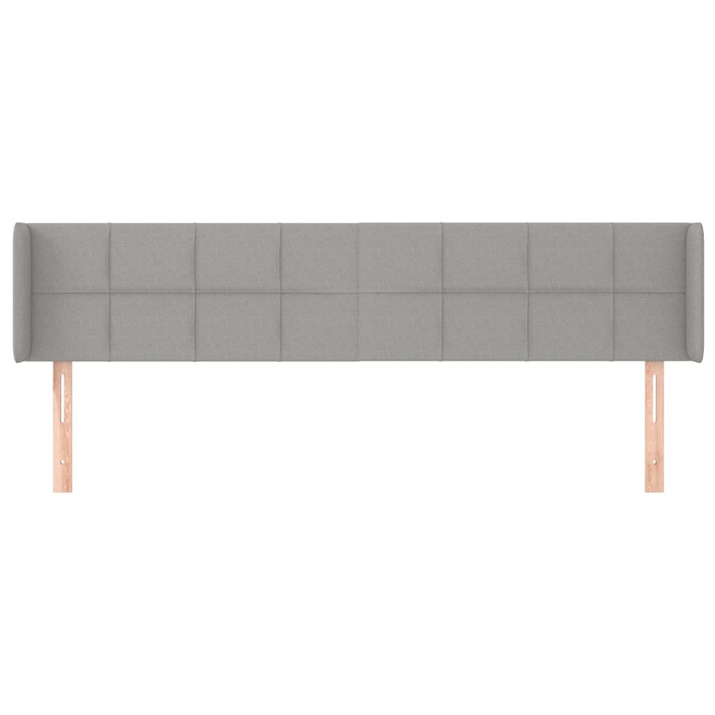 Uzglavlje s ušima svjetlosivo 203x16x78/88 cm od tkanine