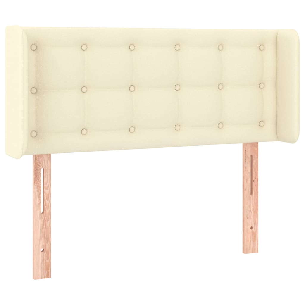 Uzglavlje s ušima krem 83x16x78/88 cm od od umjetne kože