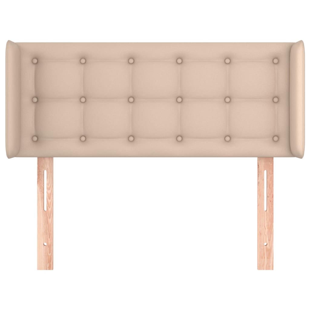 Uzglavlje s ušima boja cappuccina 93x16x78/88 cm umjetna koža