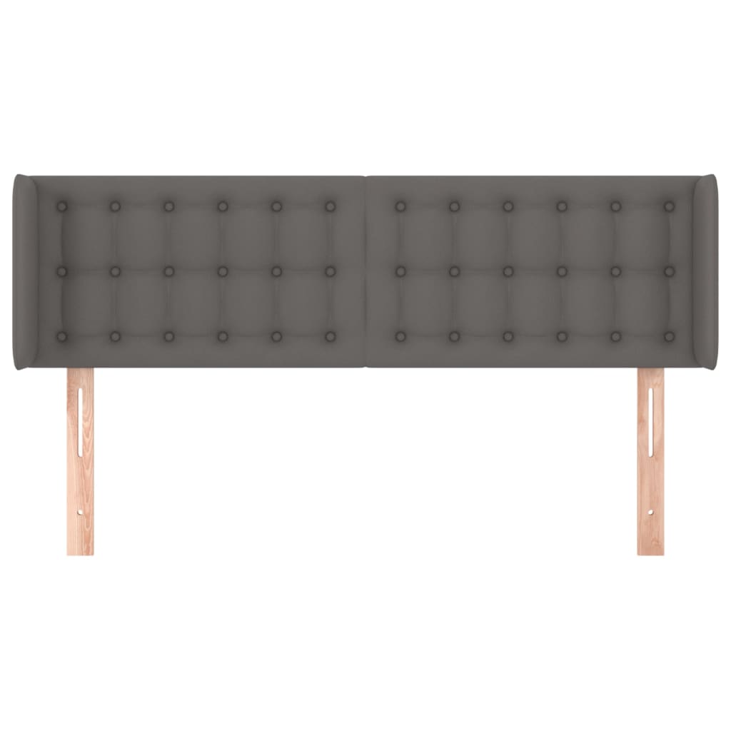 Uzglavlje s ušima sivo 147x16x78/88 cm od umjetne kože