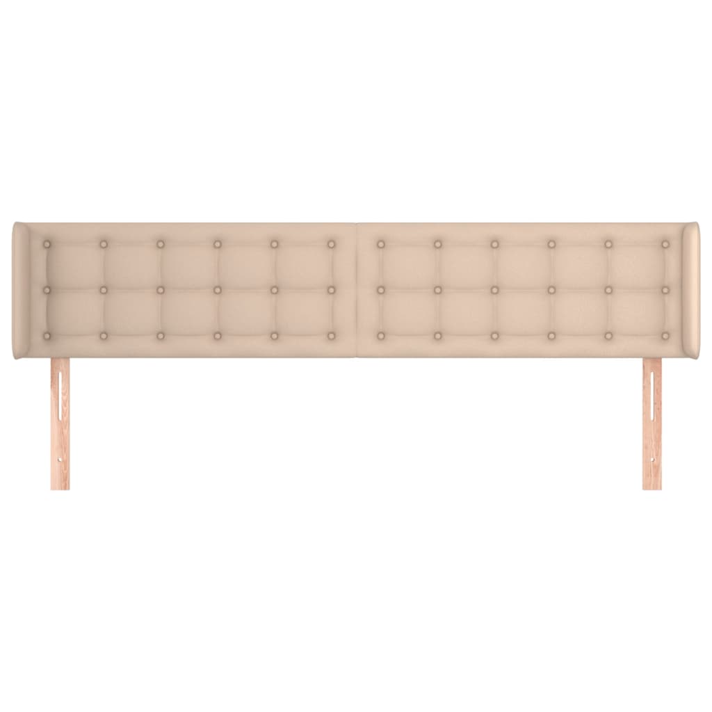 Uzglavlje s ušima boja cappuccina 203x16x78/88 cm umjetna koža