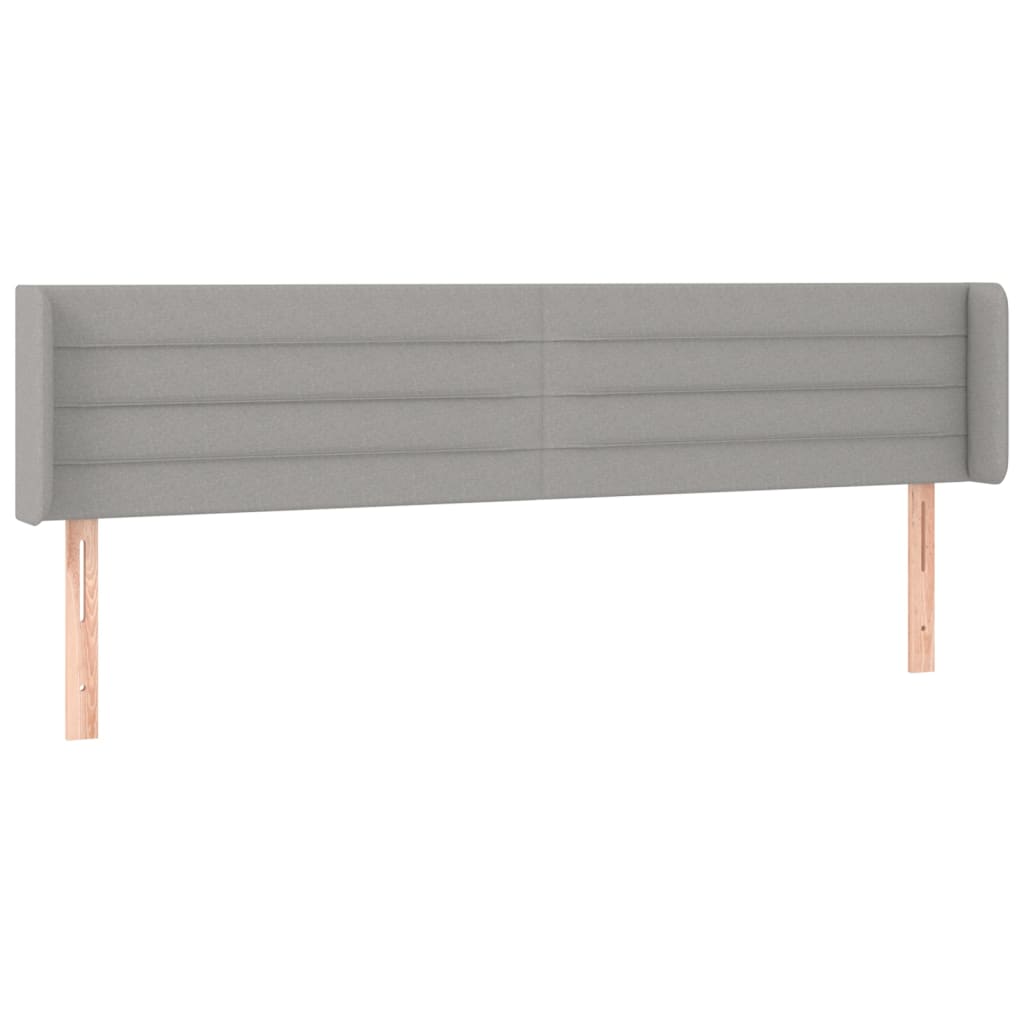 Uzglavlje s ušima svjetlosivo 203x16x78/88 cm od tkanine