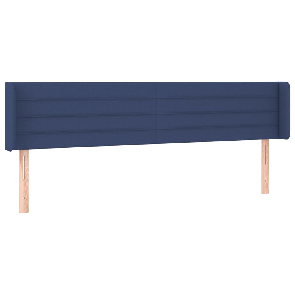 Uzglavlje s ušima plavo 203x16x78/88 cm od tkanine