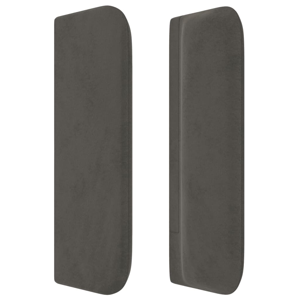 Uzglavlje s ušima tamnosivo 163x16x78/88 cm baršunasto