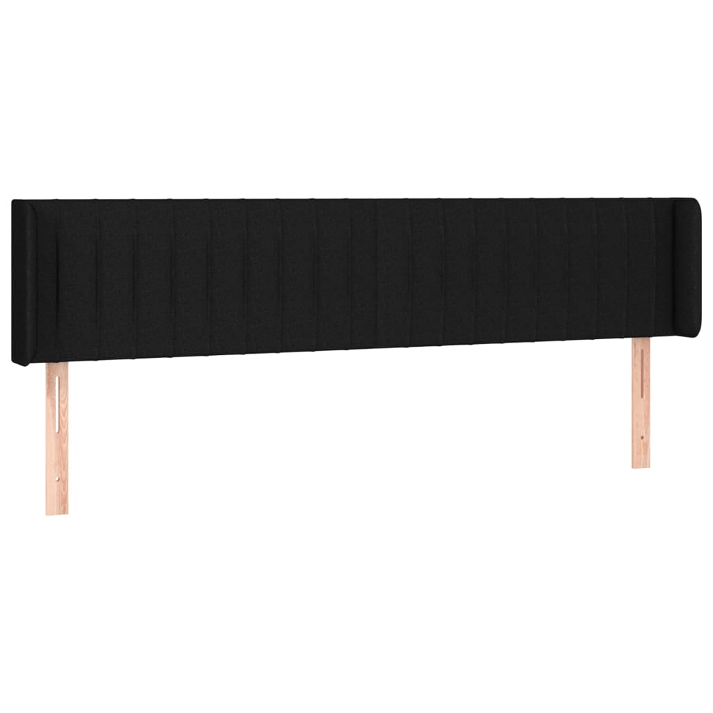 Uzglavlje s ušima crno 163x16x78/88 cm od tkanine