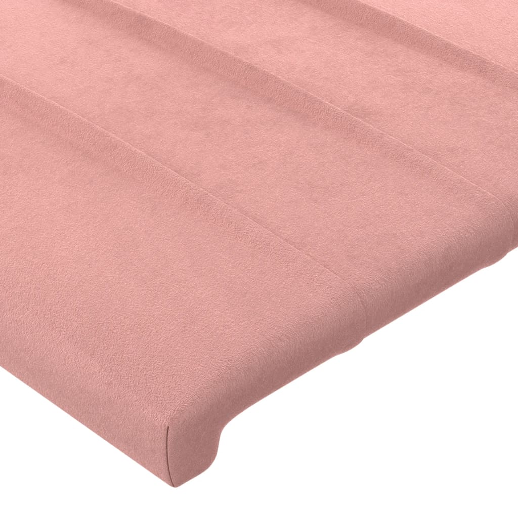Uzglavlje s ušima ružičasto 93x16x78/88 cm baršunasto