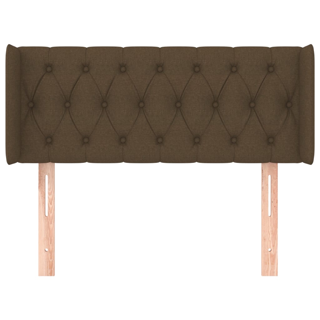 Uzglavlje s ušima tamnosmeđe 103x16x78/88 cm od tkanine