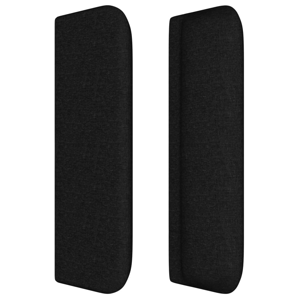 Uzglavlje s ušima crno 183x16x78/88 cm od tkanine