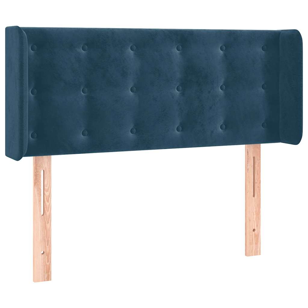 Uzglavlje s ušima tamnoplavo 83x16x78/88 cm baršunasto