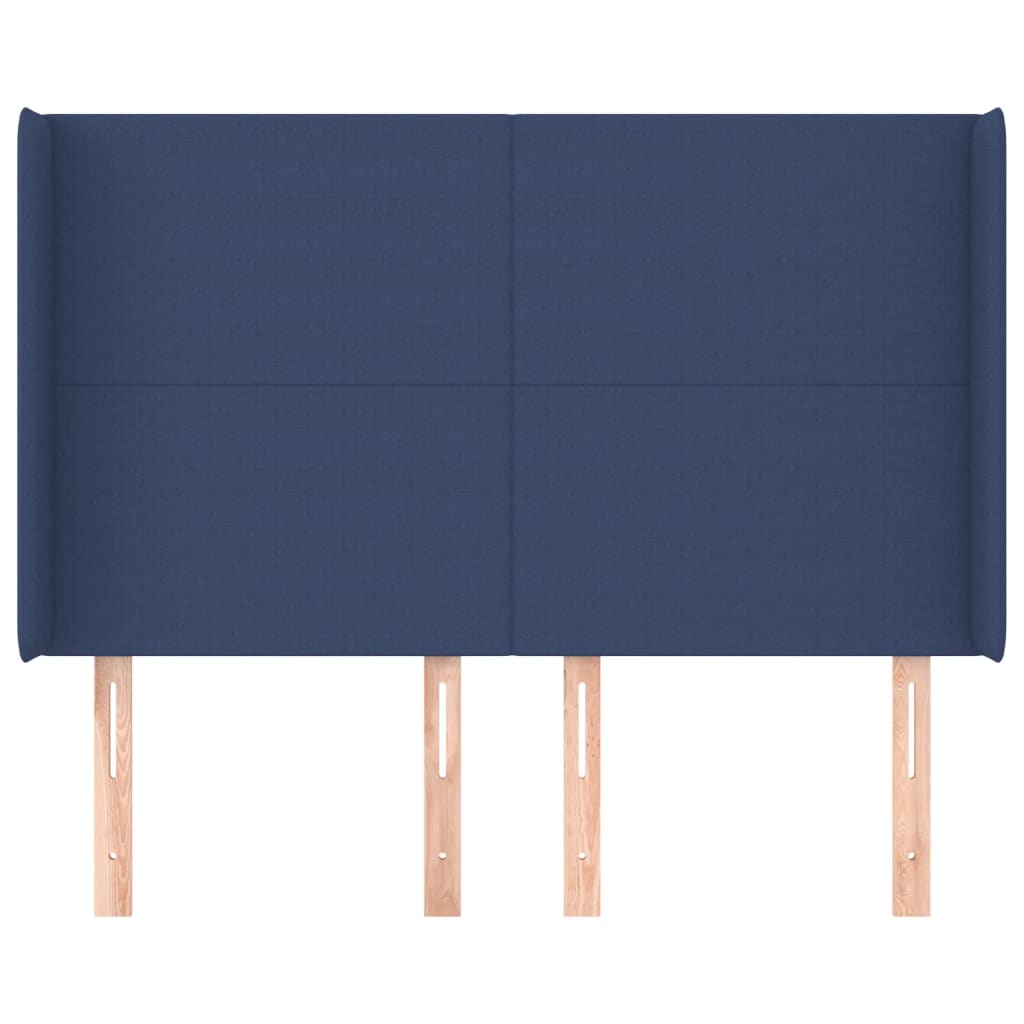 Uzglavlje s ušima plavo 147x16x118/128 cm od tkanine