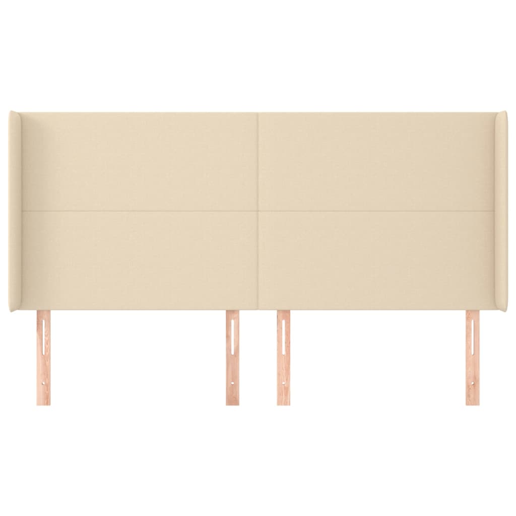 Uzglavlje s ušima krem 163x16x118/128 cm od tkanine