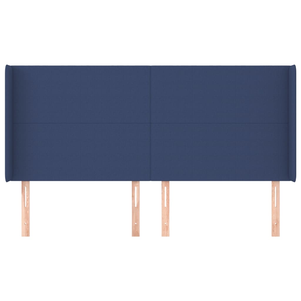 Uzglavlje s ušima plavo 163x16x118/128 cm od tkanine