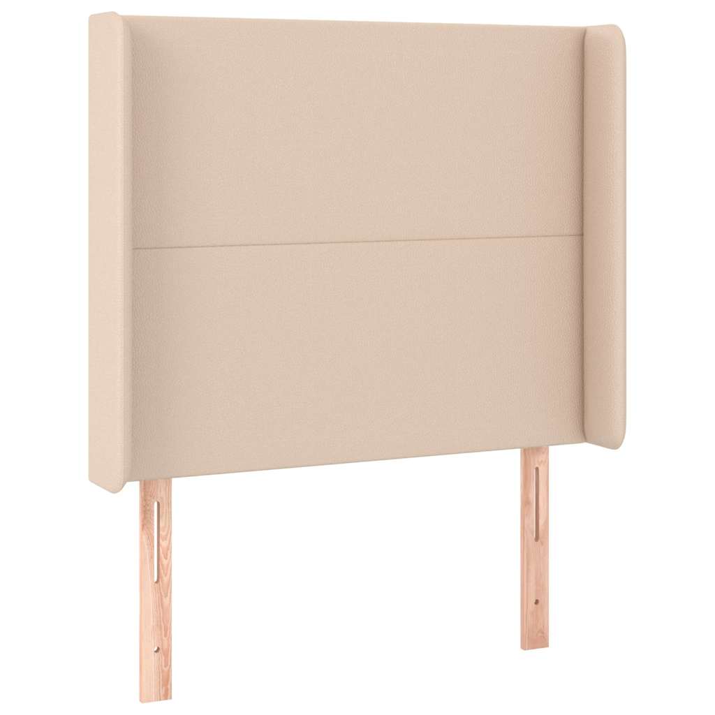 Uzglavlje s ušima boja cappuccina 83x16x118/128 cm umjetna koža