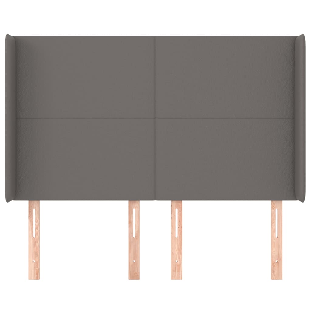 Uzglavlje s ušima sivo 147x16x118/128 cm od umjetne kože