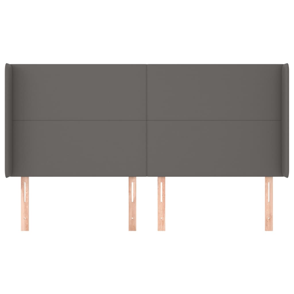 Uzglavlje s ušima sivo 163x16x118/128 cm od umjetne kože