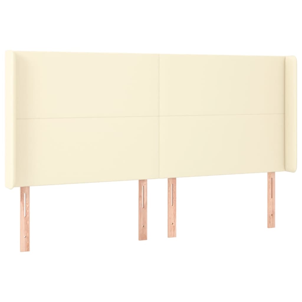 Uzglavlje s ušima krem 203x16x118/128 cm od umjetne kože