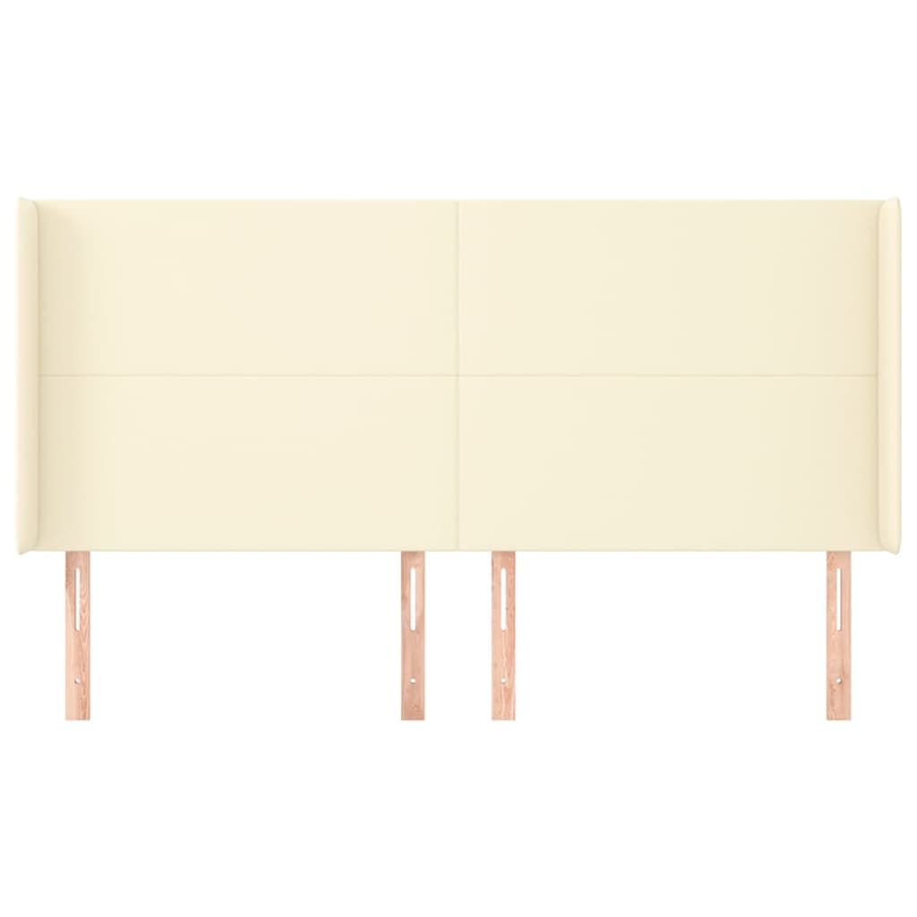 Uzglavlje s ušima krem 203x16x118/128 cm od umjetne kože