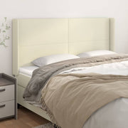 Uzglavlje s ušima krem 203x16x118/128 cm od umjetne kože