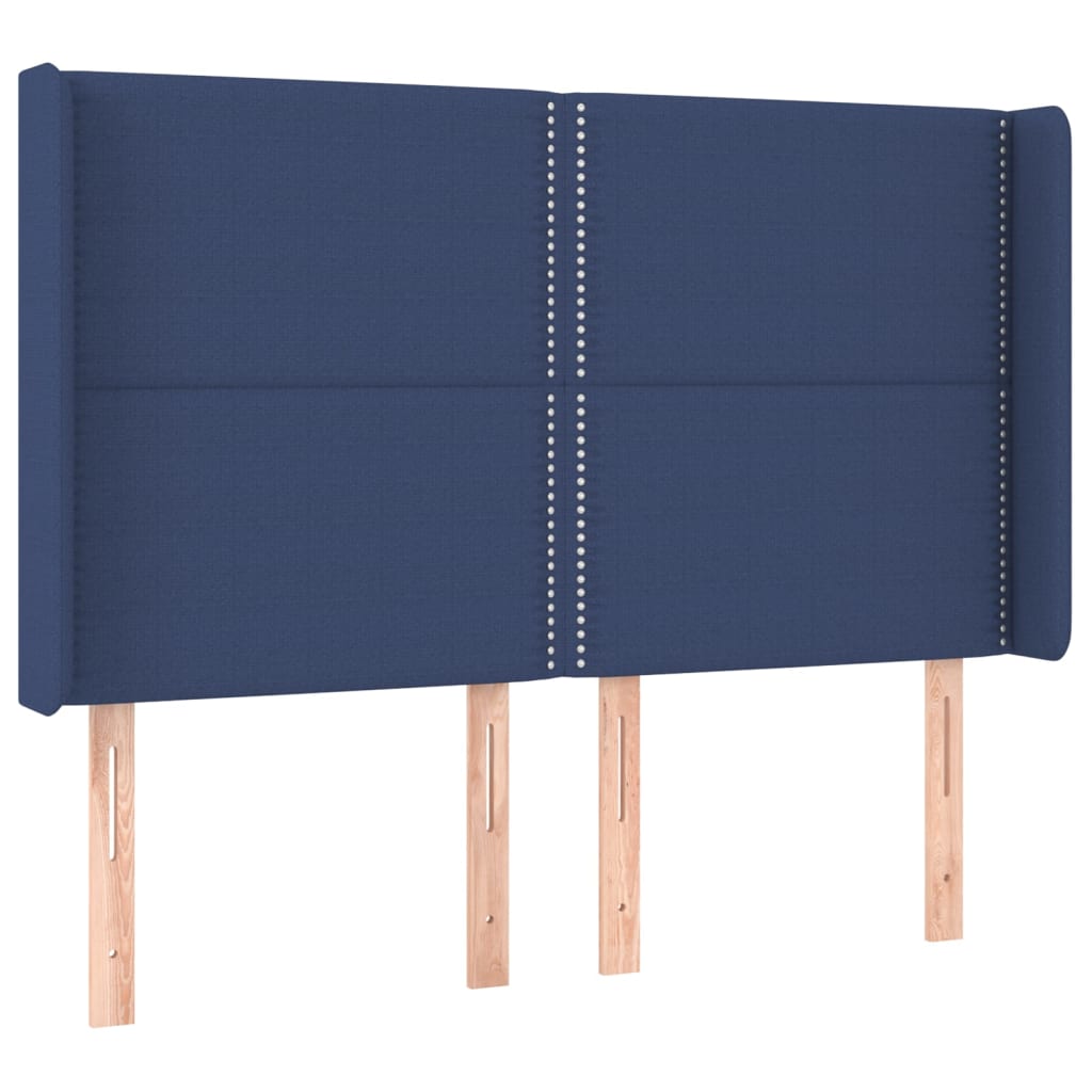 Uzglavlje s ušima plavo 147x16x118/128 cm od tkanine