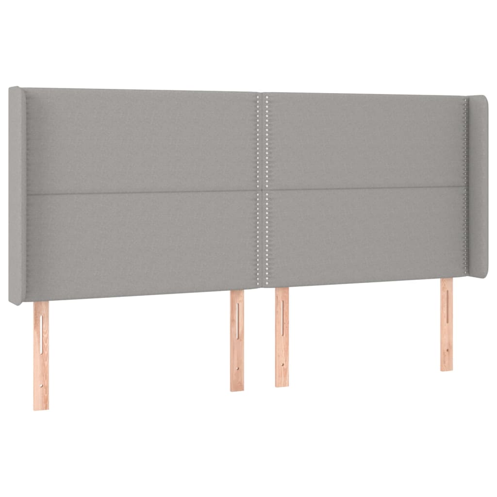 Uzglavlje s ušima svjetlosivo 203x16x118/128 cm od tkanine