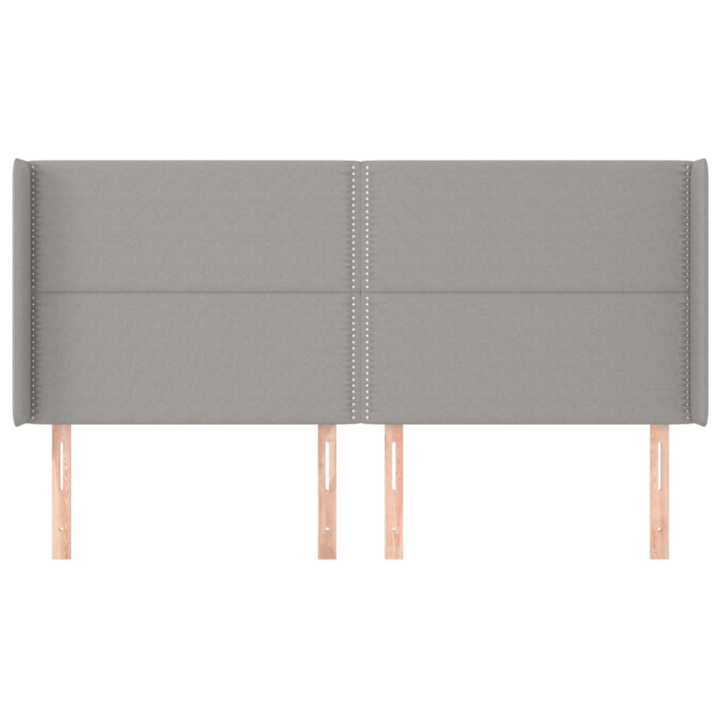 Uzglavlje s ušima svjetlosivo 203x16x118/128 cm od tkanine