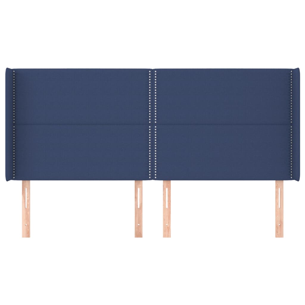 Uzglavlje s ušima plavo 203x16x118/128 cm od tkanine