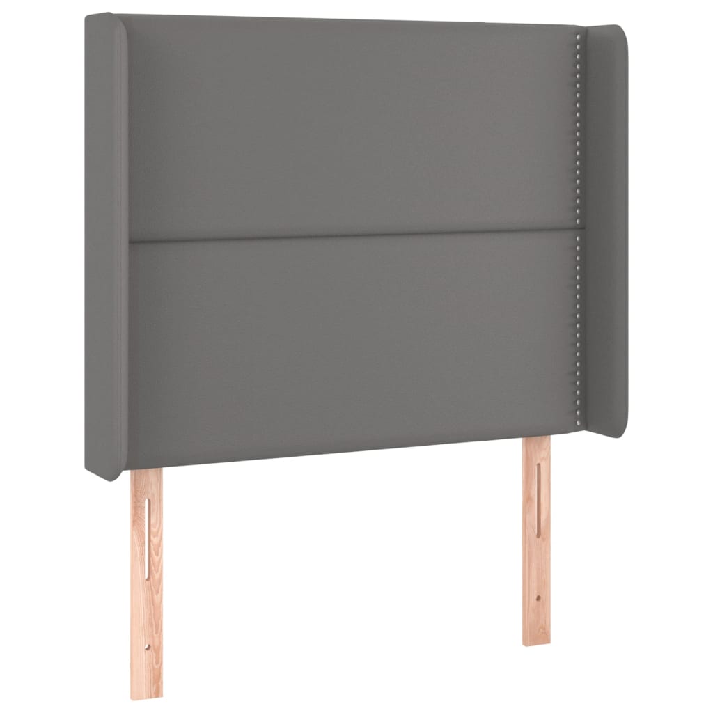 Uzglavlje s ušima sivo 93x16x118/128 cm od umjetne kože