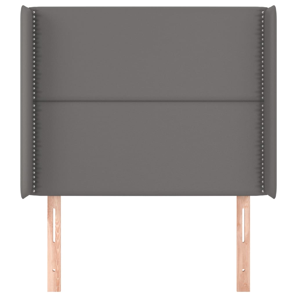 Uzglavlje s ušima sivo 93x16x118/128 cm od umjetne kože