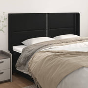 Uzglavlje s ušima crno 203x16x118/128 cm od umjetne kože