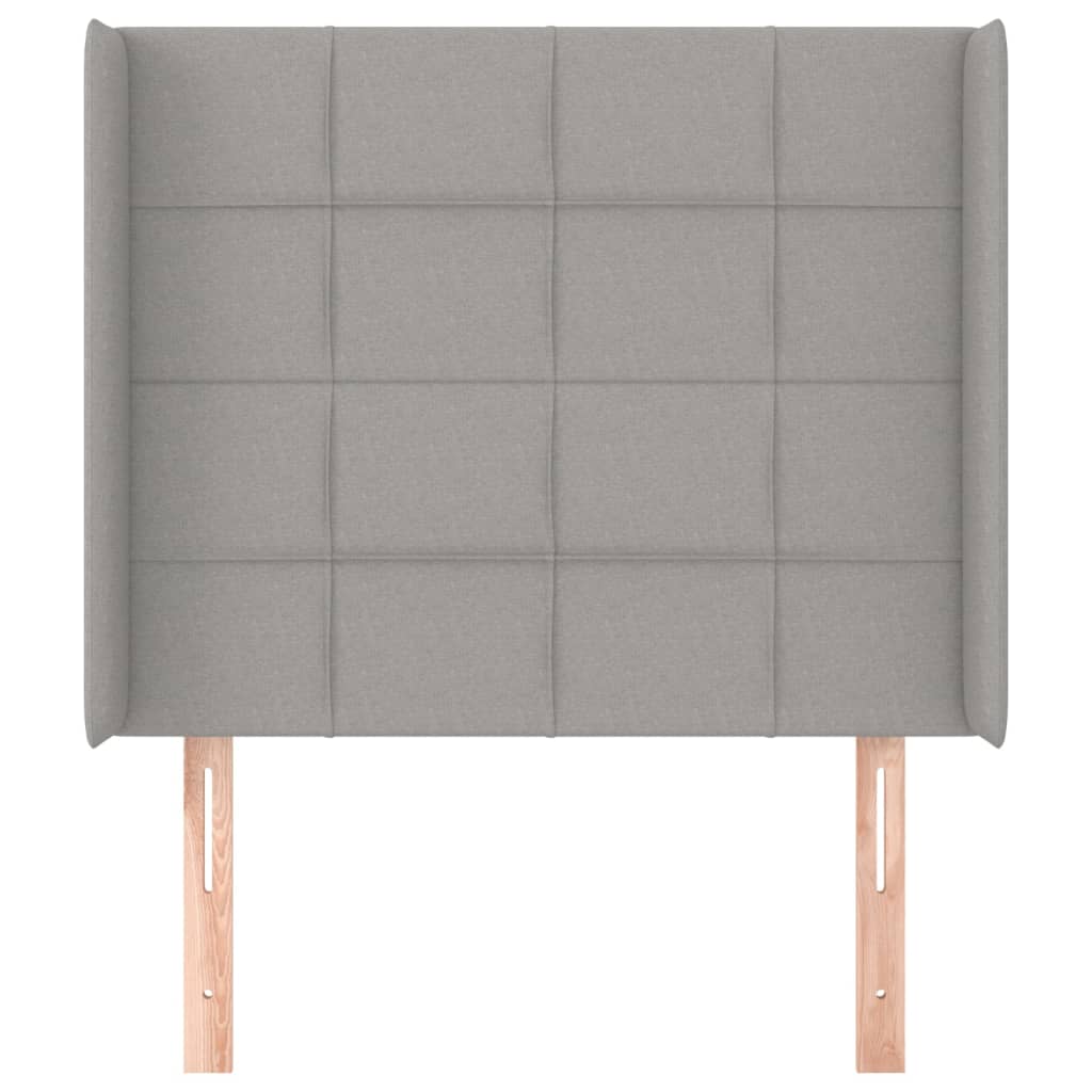 Uzglavlje s ušima svjetlosivo 93x16x118/128 cm od tkanine