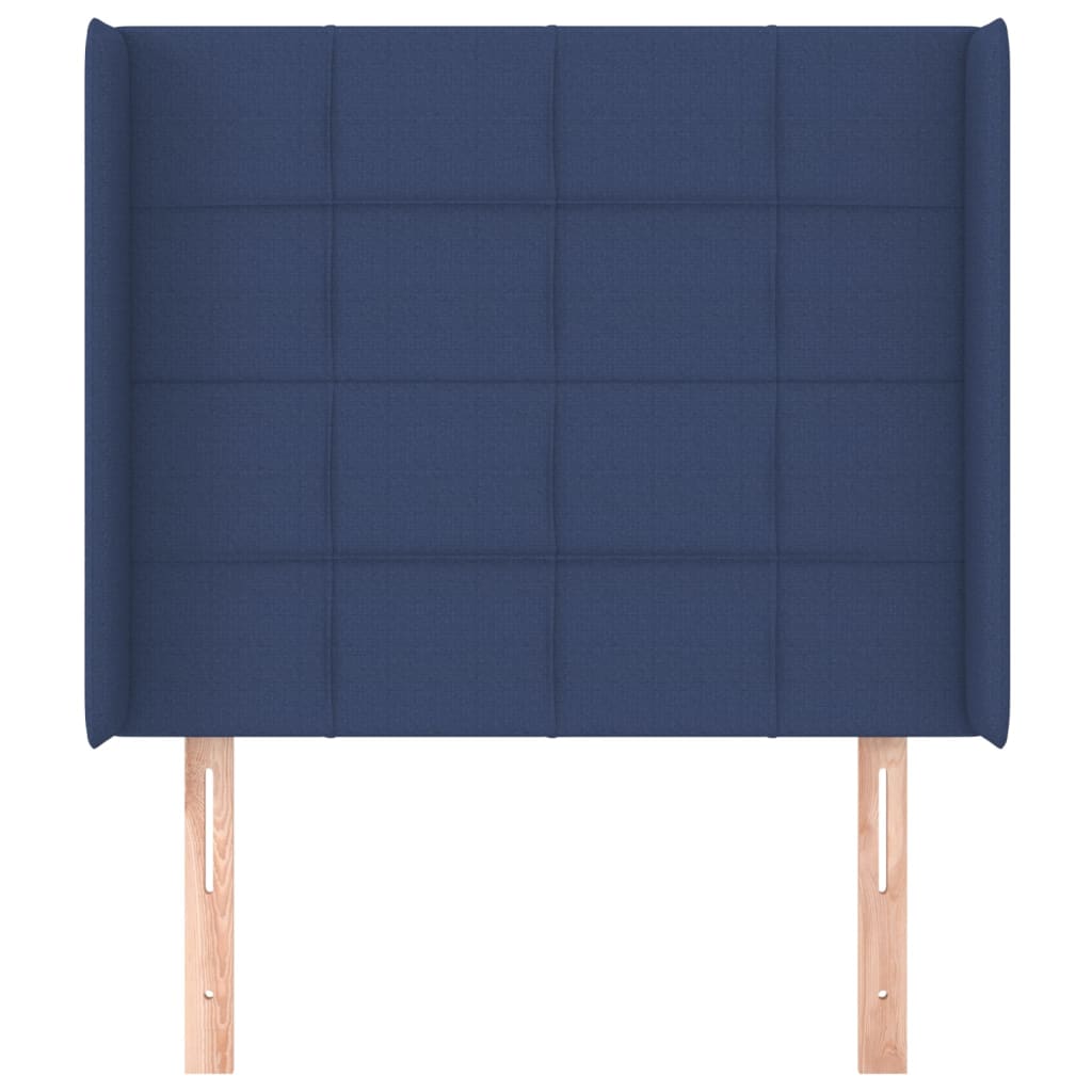 Uzglavlje s ušima plavo 103x16x118/128 cm od tkanine