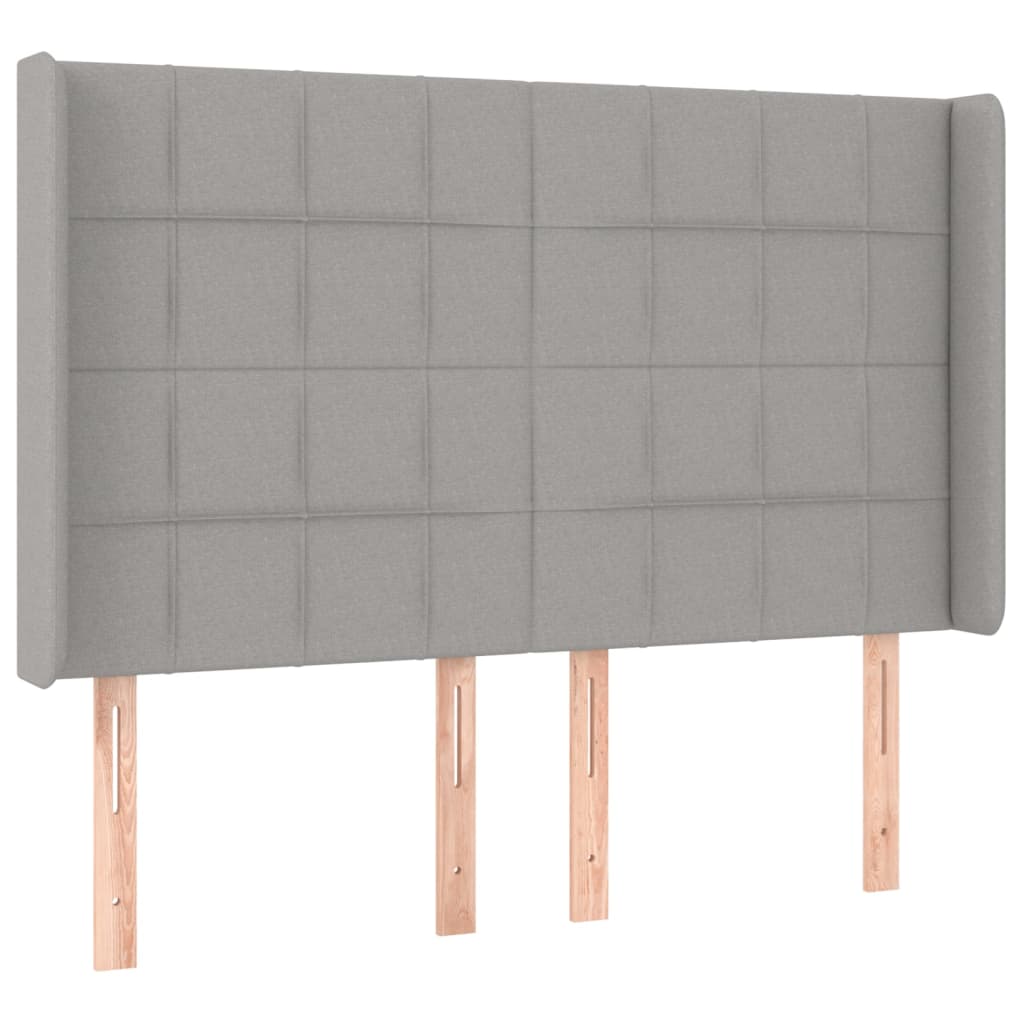 Uzglavlje s ušima svjetlosivo 147x16x118/128 cm od tkanine