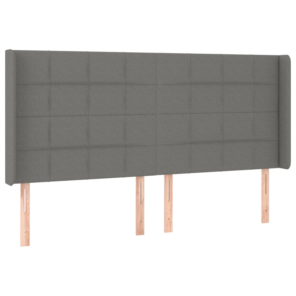 Uzglavlje s ušima tamnosivo 163x16x118/128 cm od tkanine