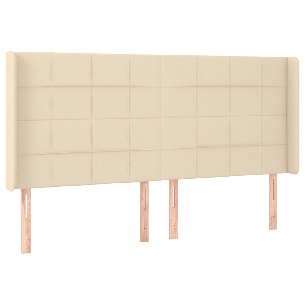 Uzglavlje s ušima krem 163x16x118/128 cm od tkanine