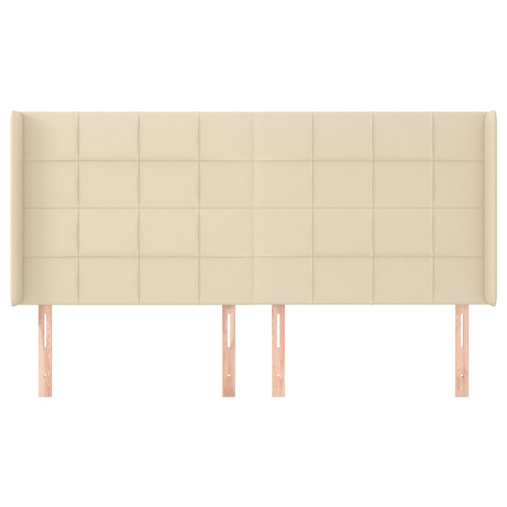 Uzglavlje s ušima krem 163x16x118/128 cm od tkanine