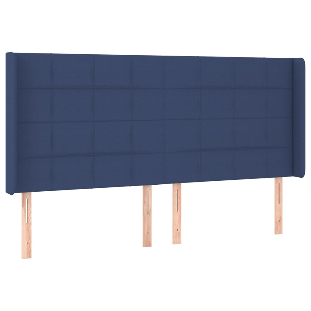 Uzglavlje s ušima plavo 183x16x118/128 cm od tkanine
