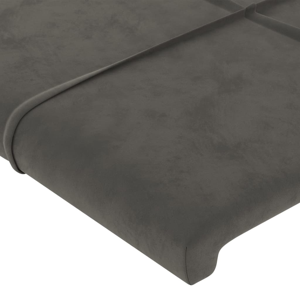 Uzglavlje s ušima tamnosivo 83x16x118/128 cm baršunasto