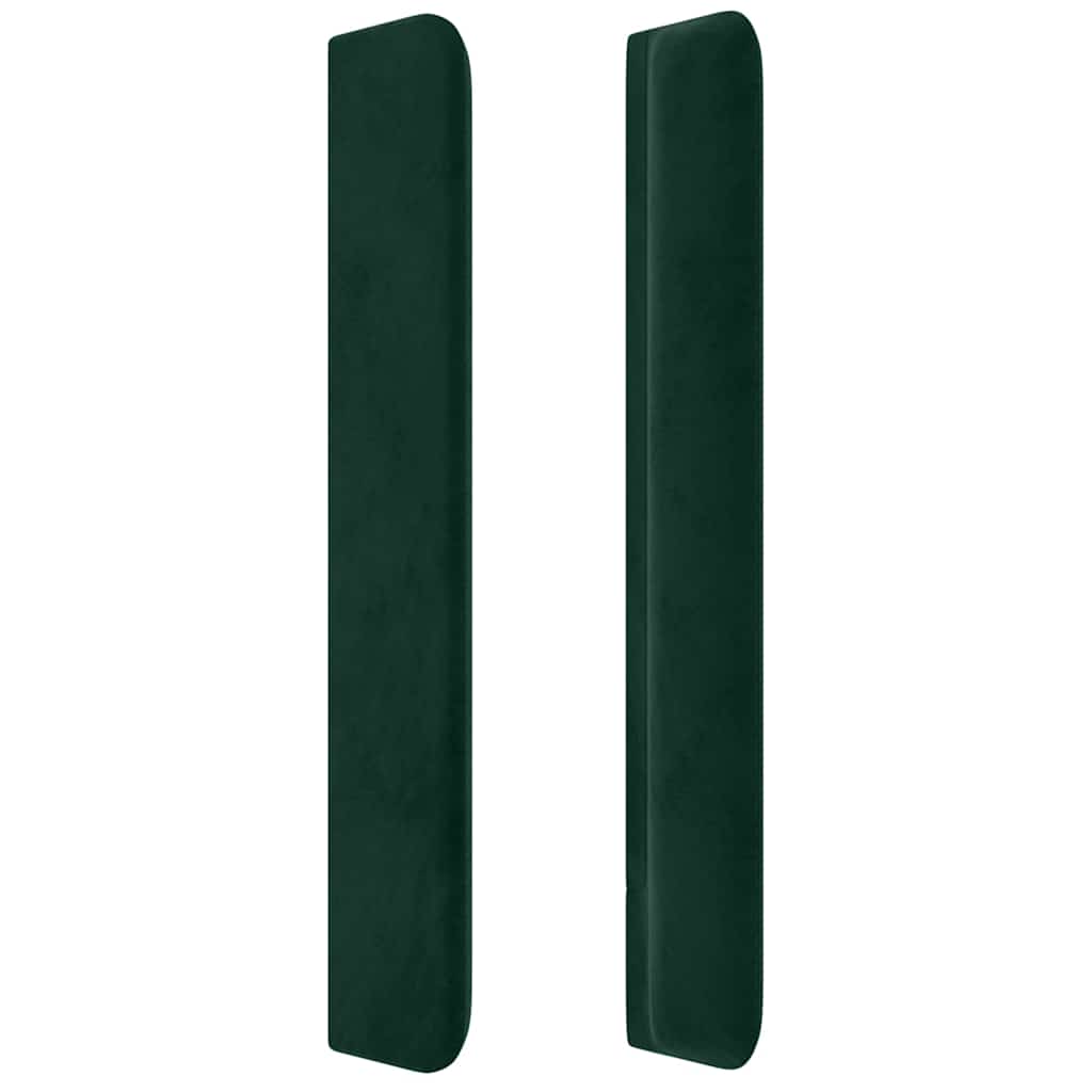 Uzglavlje s ušima tamnozeleno 147x16x118/128 cm baršunasto