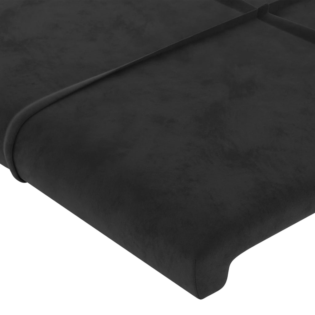 Uzglavlje s ušima crno 163x16x118/128 cm baršunasto