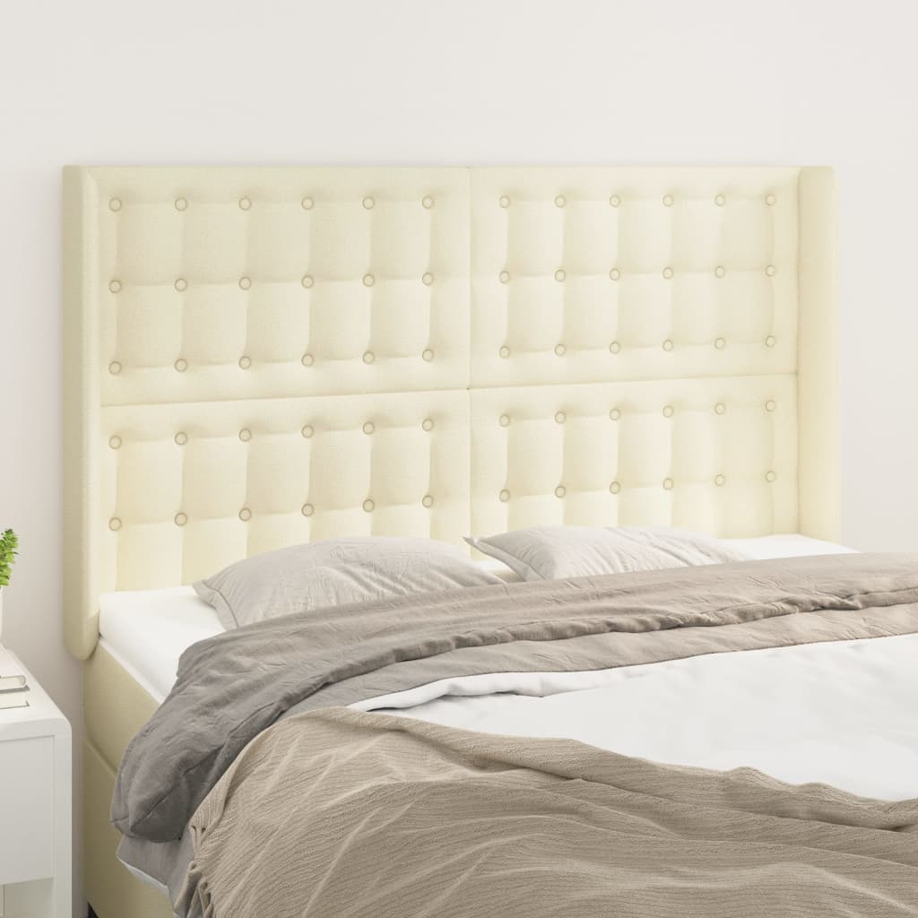 Uzglavlje s ušima krem 147x16x118/128 cm od umjetne kože
