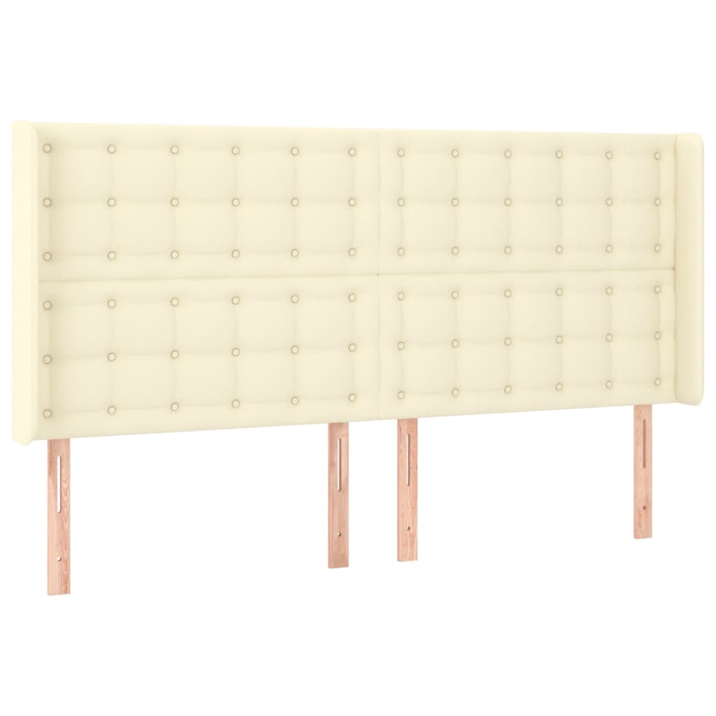 Uzglavlje s ušima krem 183x16x118/128 cm od umjetne kože