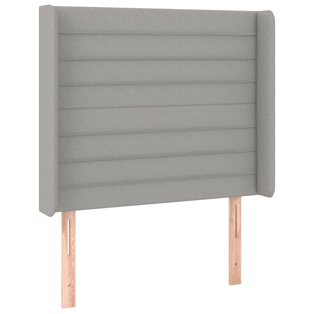 Uzglavlje s ušima svjetlosivo 103x16x118/128 cm od tkanine