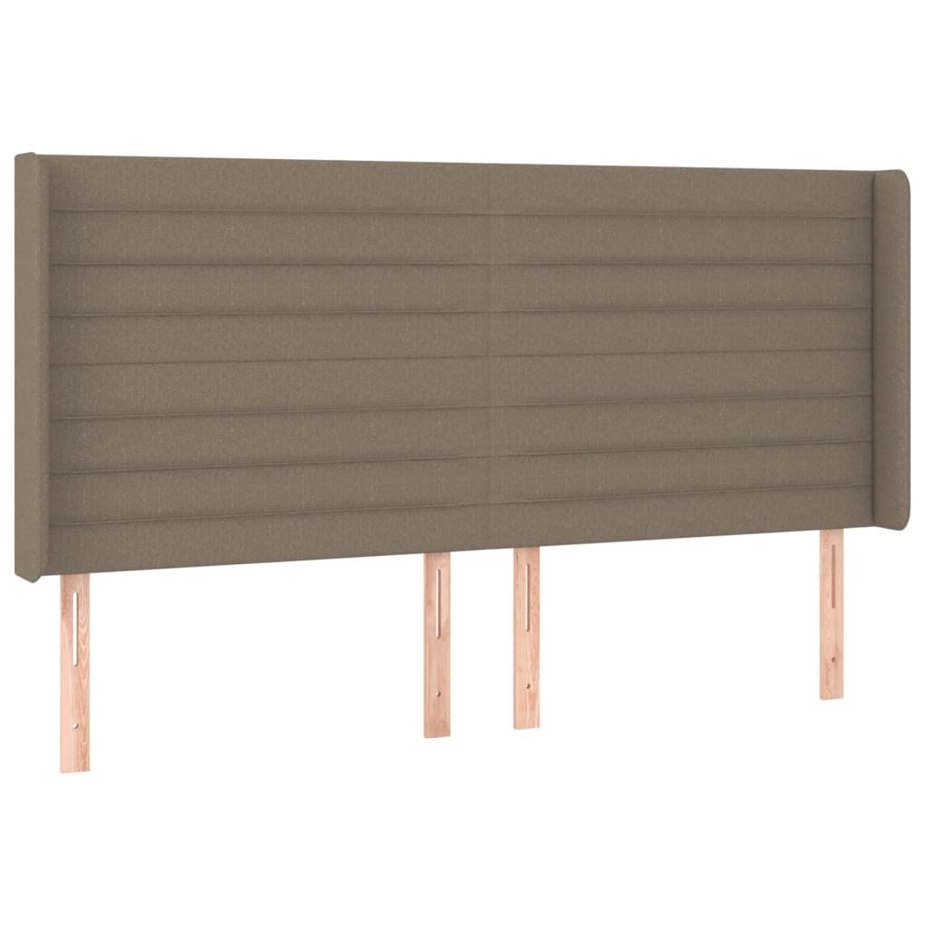 Uzglavlje s ušima smeđesivo 203x16x118/128 cm od tkanine