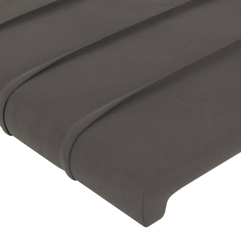 Uzglavlje s ušima tamnosivo 203x16x118/128 cm baršunasto