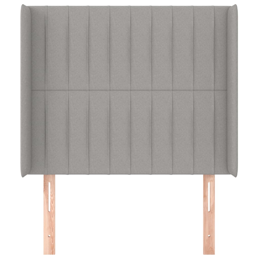 Uzglavlje s ušima svjetlosivo 83x16x118/128 cm od tkanine