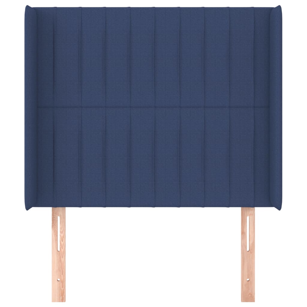 Uzglavlje s ušima plavo 93x16x118/128 cm od tkanine